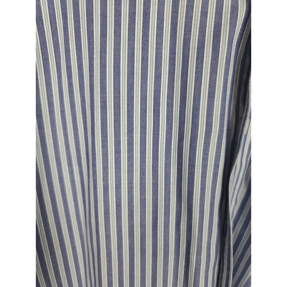 Chaps Shirt Mens Large Striped Purple Blue Button Long Sleeve Pocket - Picture 5 of 7